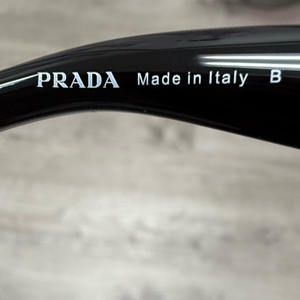Authentic Prada SPR A04-F Asian Fit Black Square Sunglasses - Picture 8 of 10